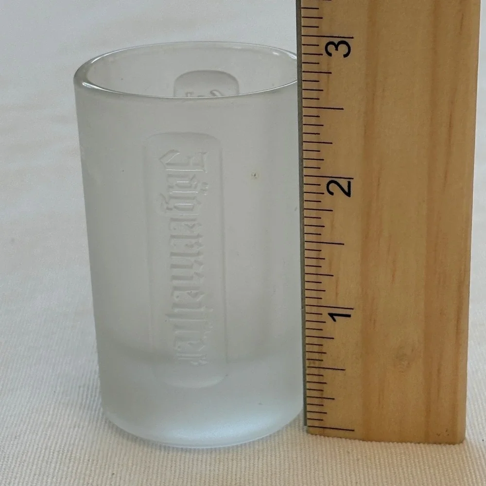 Jägermeister Frosted Shot Glass‎ 1 fl oz Embossed Logo Collectible Barware